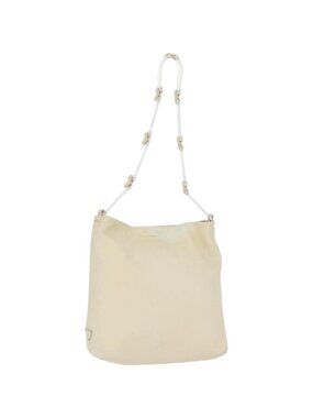 PRADA Shoulder Bag Leather plastic Ivory Clear